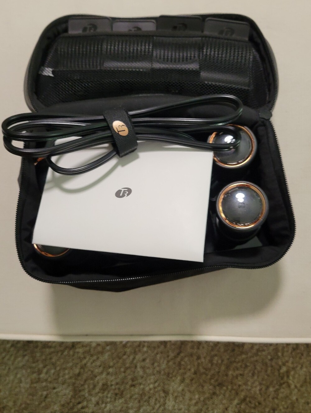 T3 Black and Rose Gold Hair Tool Set in Travel Case, Volumizing Hot Rollers Luxe